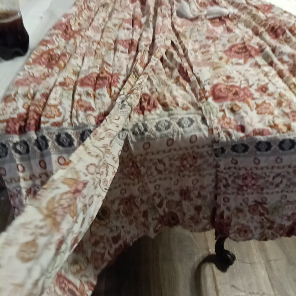 KYL Red Floral V-neck Dress Short Sleeve Boho Maxi measures 16 cottage core - Picture 4 of 9